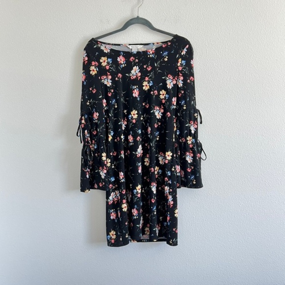 White House Black Market Black Floral Cold-Shoulder Dress XS Whimsigoth Romantic